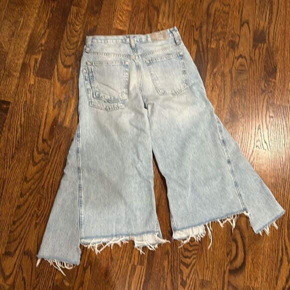 Free People We The Free Ripple Wide-Leg Pieced Crop Jeans - Picture 4 of 5